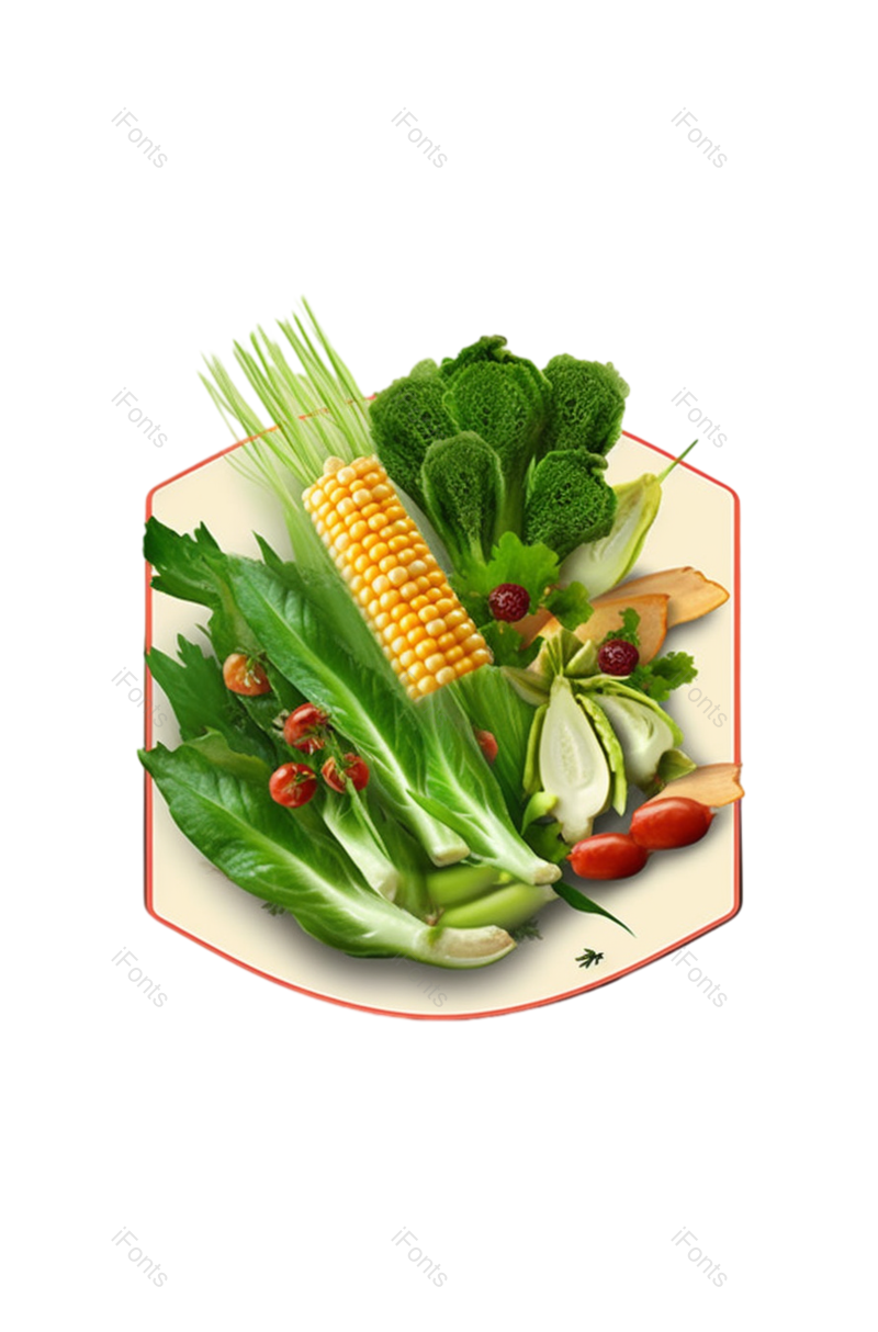 小满图片,夏天元素,蔬菜PNG,盘子免抠素材